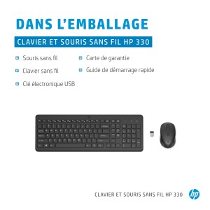 HP 330 Wireless Mouse and Keyboard Combination clavier Sour | JDB-Info