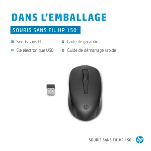 HP 150 Wireless Mouse souris Ambidextre RF sans fil Optique | JDB-Info