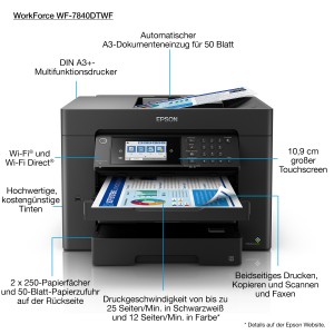 Epson WorkForce Pro WF-7840DTWF Jet d'encre A3 4800 x 2400 | JDB-Info