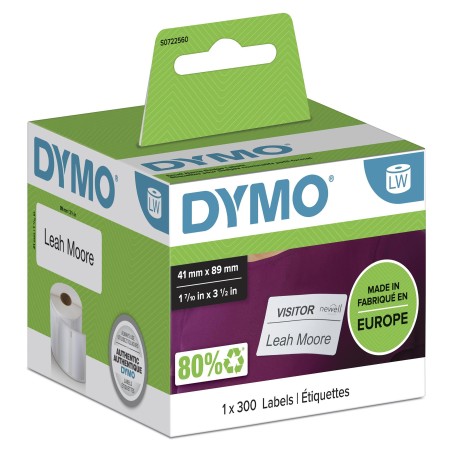 DYMO LW - Small Name Badge Labels - 41 x 89 mm - S0722560 B | JDB-Info