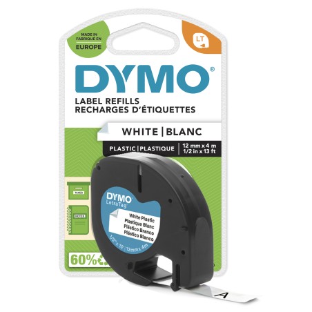 DYMO 12mm LetraTAG Plastic tape ruban d'étiquette | JDB-Info