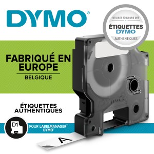 DYMO D1 Standard - Black on Yellow - 9mm ruban d'étiquette | JDB-Info
