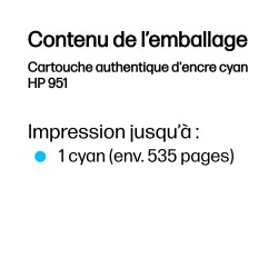 HP Cartouche authentique d'encre cyan 951 | JDB-Info
