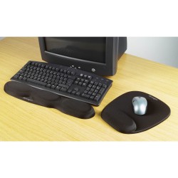 Kensington Tapis de souris noir en mousse, repose-poignets | JDB-Info