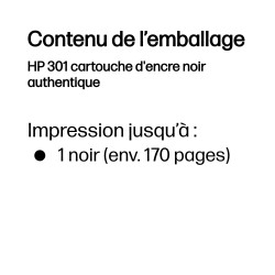 HP 301 cartouche d'encre noir authentique | JDB-Info