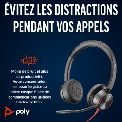 HP Poly Micro-casque Poly Blackwire 8225 stéréo USB-C certi | JDB-Info
