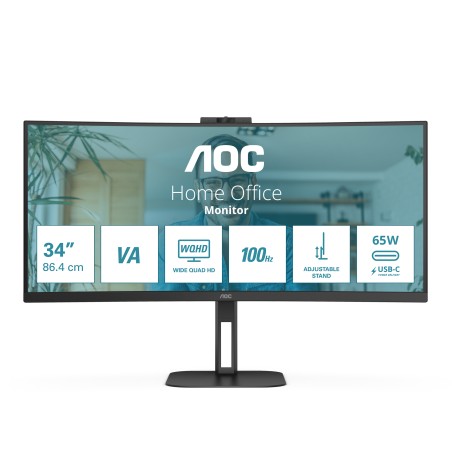 AOC V5 CU34V5CW écran plat de PC 86,4 cm (34") 3440 x 1440 | JDB-Info