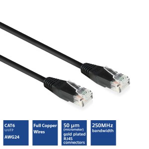 ACT IB8910 câble de réseau Noir 10 m Cat6 U/UTP (UTP) | JDB-Info