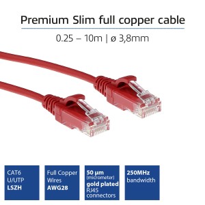 ACT DC9500 câble de réseau Rouge 0,5 m Cat6 U/UTP (UTP) | JDB-Info