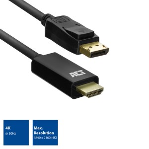 ACT AC7550 câble vidéo et adaptateur 1,8 m DisplayPort HDMI | JDB-Info
