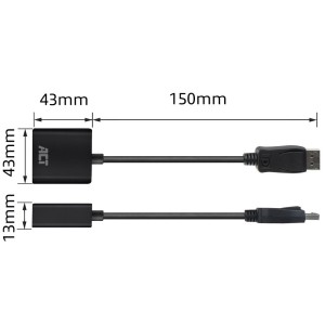 ACT AC7510 câble vidéo et adaptateur 0,15 m DisplayPort DVI | JDB-Info