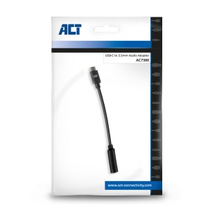 ACT AC7380 câble audio 0,11 m 3,5mm USB Type-C Noir | JDB-Info