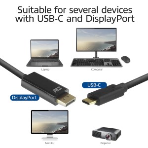 ACT AC7325 câble vidéo et adaptateur 2 m USB Type-C Display | JDB-Info