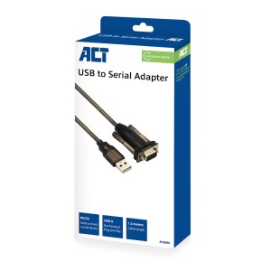 ACT AC6000 câble Série Noir 1,5 m USB Type-A DB-9 | JDB-Info
