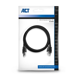 ACT AC3040 câble USB USB 2.0 1,8 m USB A 0,48 Gbit/s Noir | JDB-Info