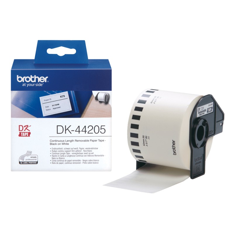 Brother DK-44205 ruban d'étiquette Noir sur blanc | JDB-Info
