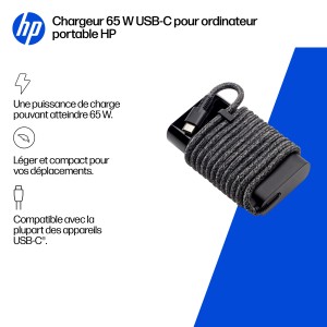 HP 65W USB-C Laptop Charger adaptateur de puissance & ondul | JDB-Info