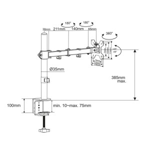 ACT AC8361 support d'écran plat pour bureau 86,4 cm (34") N | JDB-Info