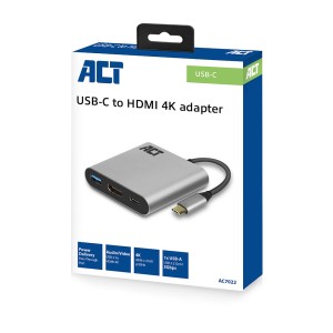 ACT AC7022 adaptateur graphique USB 4096 x 2160 pixels Gris | JDB-Info