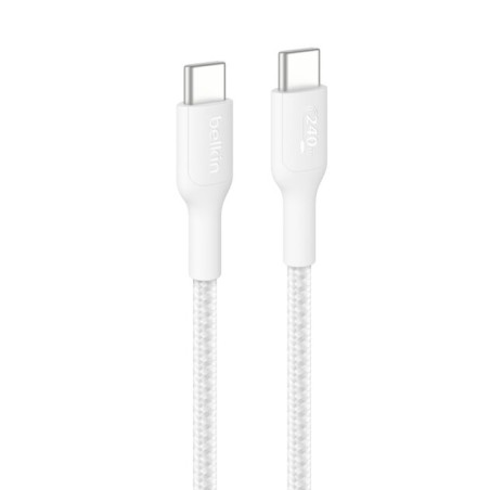 BELKIN USB-C TO USB-C 240W 2.0 BRAIDED PCR 1M WHITE