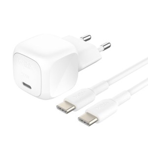 BELKIN 20W USB PD Wall Charger with PPS WHT w/1m C-C