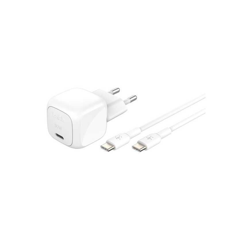 BELKIN 30W USB PD Wall Charger with PPS WHT w/1m C-C