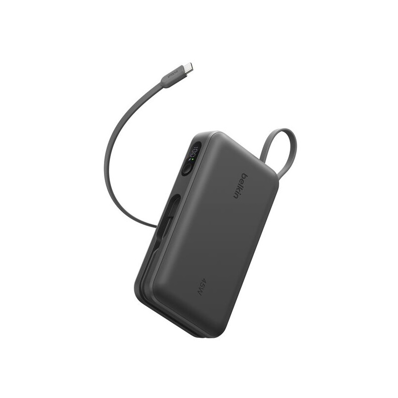 BELKIN BoostCharge 20k PD45w Display Power Bank with Integrated Cable 1A1C Black