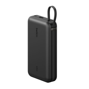 BELKIN BoostCharge 20k PD45w Display Power Bank with Integrated Cable 1A1C Black