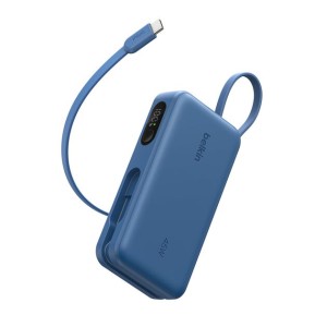 BELKIN BoostCharge 10k PD45w Display Power Bank with Integrated Cable 1A1C Blue