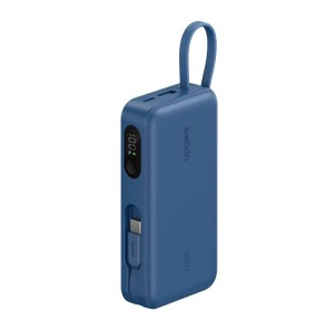 BELKIN BoostCharge 10k PD45w Display Power Bank with Integrated Cable 1A1C Blue