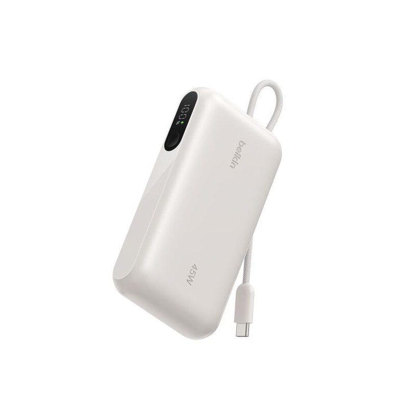 BELKIN BOOSTCHARGE 10k PD45w Display PowerBank with Integrated Cable 1A1C Sand