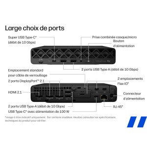 HP EliteDesk 8 G1a Mini AMD Ryzen 5 PRO 215 16Go 512Go PCIe NVMe Value SSD W11P WLAN + BT 3Y NBD onsite