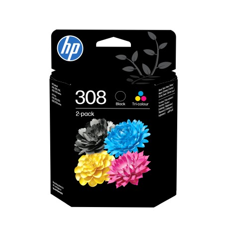 HP 308 2-Pack Tri-color/Black Original Ink Cartridge Combo | JDB-Info