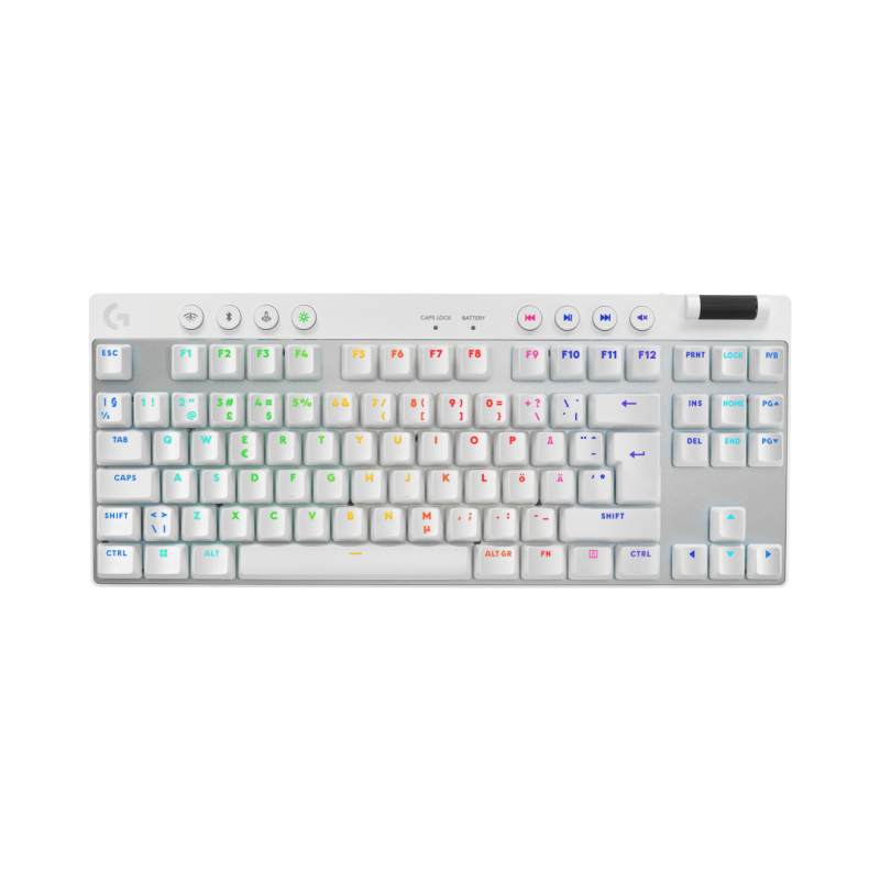 LOGITECH G PRO X TKL LIGHTSPEED Gaming Keyboard - WHITE - (PAN) - 2.4GHZ/BT - N/A - NORDIC-613 - TACTILE