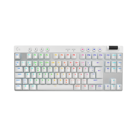 LOGITECH G PRO X TKL LIGHTSPEED Gaming Keyboard - WHITE - (PAN) - 2.4GHZ/BT - N/A - NORDIC-613 - TACTILE
