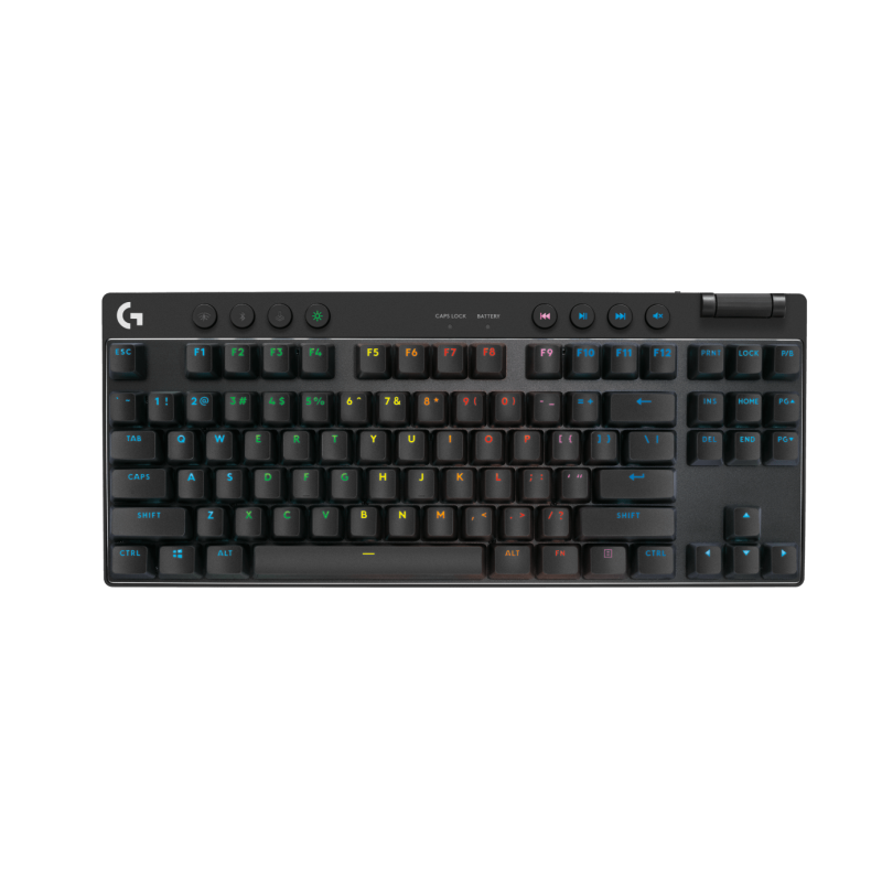 LOGITECH G PRO X Keyboard tenkeyless backlit Bluetooth 2.4 GHz key switch: GX Red Linear black