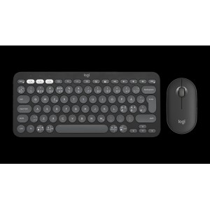 LOGITECH Pebble 2 Combo Keyboard and mouse set wireless Bluetooth LE tonal white