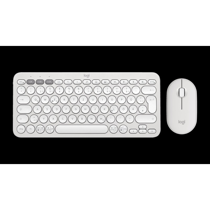 LOGITECH Pebble 2 Combo - TONAL WHITE - (DE) - 2.4GHZ/BT - N/A - CENTRAL-419 - UNIVERSAL