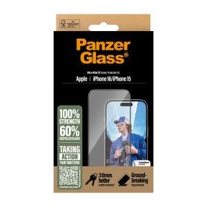 PanzerGlass ® Screen Protector iPhone 16 | 15 | Ultra-Wide | JDB-Info