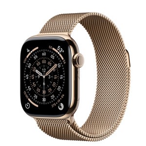 APPLE Watch Series 11GPS + Cellular 42mmGold Titanium Case with Gold Milanese Loop