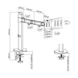 ACT AC8335 support d'écran plat pour bureau 81,3 cm (32") A | JDB-Info