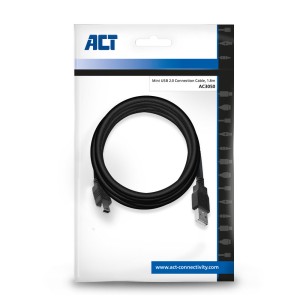 ACT AC3050 câble USB USB 2.0 1,8 m USB A Mini-USB B 0,48 Gb | JDB-Info