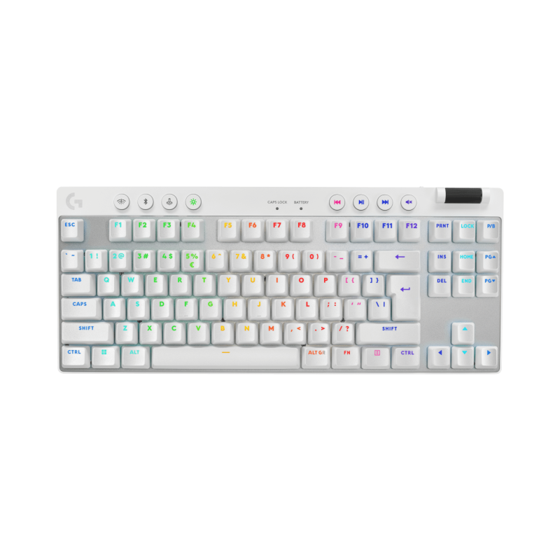 LOGITECH G PRO X TKL LIGHTSPEED Gaming Keyboard - WHITE - (US) INTL - 2.4GHZ/BT - N/A - EMEA28-935 - TACTILE