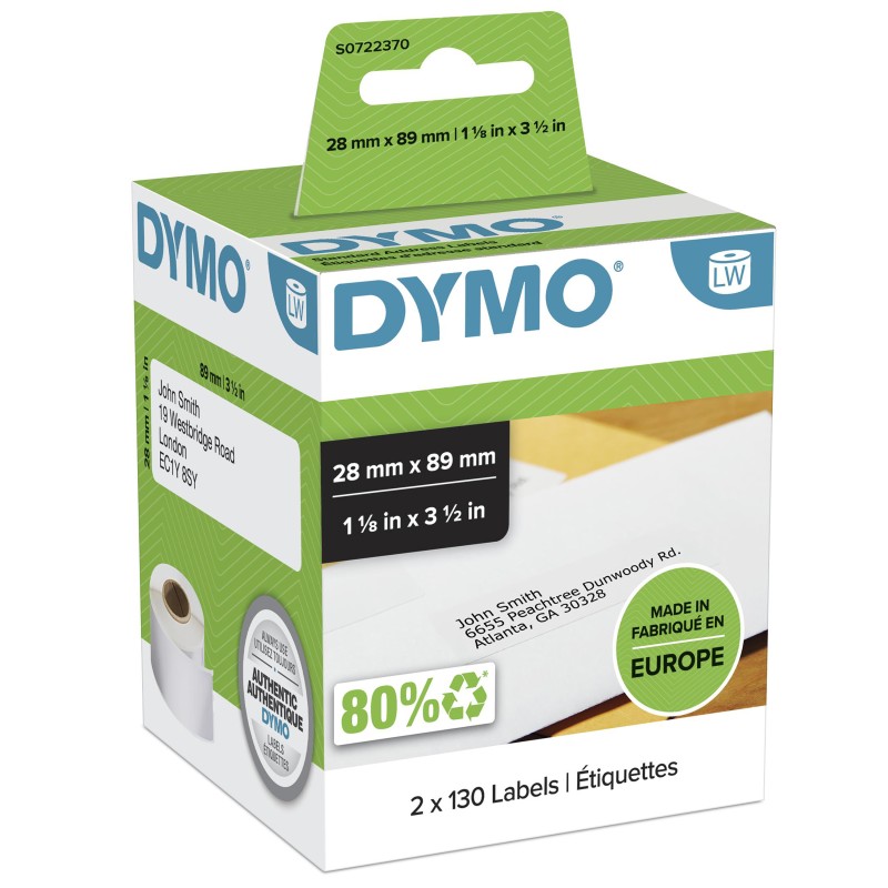 DYMO LW - Standard Address Labels - 28 x 89 mm - S0722370 I | JDB-Info