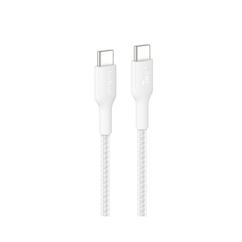 BELKIN USB-C TO USB-C 240W 2.0 BRAIDED PCR 2M WHITE