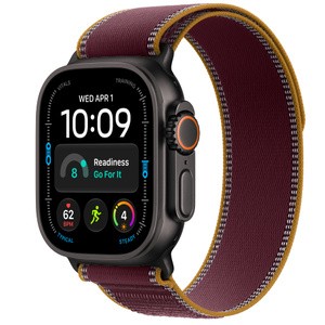 APPLE Watch Ultra 4 GPS + Cellular 49mm Black Titanium Case with Burgundy Trail Loop - M/L