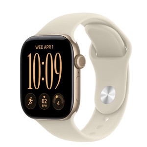 APPLE Watch Series 12 GPS + Cellular 42mm Light Gold Aluminium Case with Sand Sport Band S/M