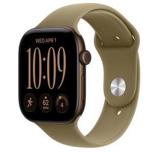 APPLE Watch Series 12 GPS 46mm Dark Bronze Aluminium Case with Olive Sport Band S/M