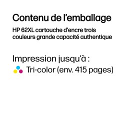 HP 62XL cartouche d'encre trois couleurs grande capacité au | JDB-Info