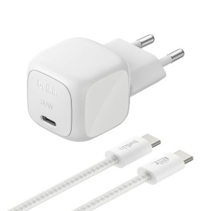 BELKIN BOOSTCHARGE 30W USB PD Wall Charger with PPS Silver w/2m C-C